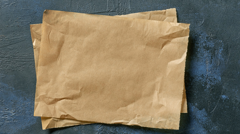Parchment paper on dark background