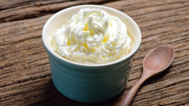 Bowl of whipped cream