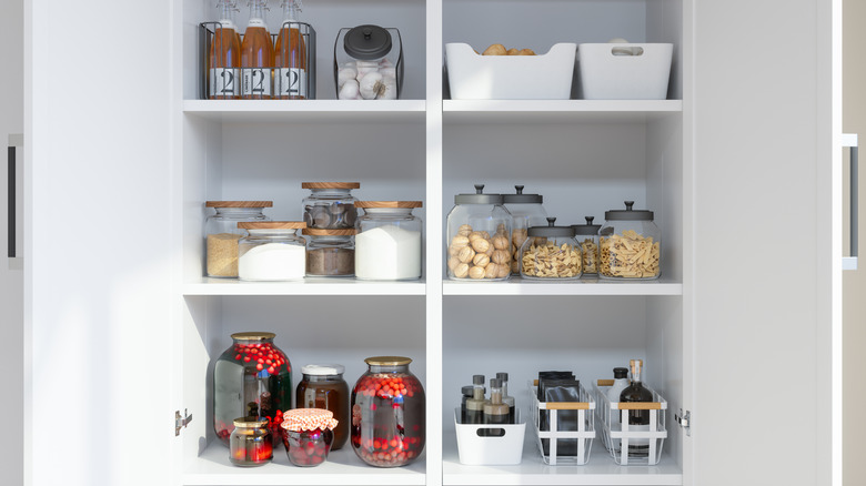 Organized kitchen cabinets