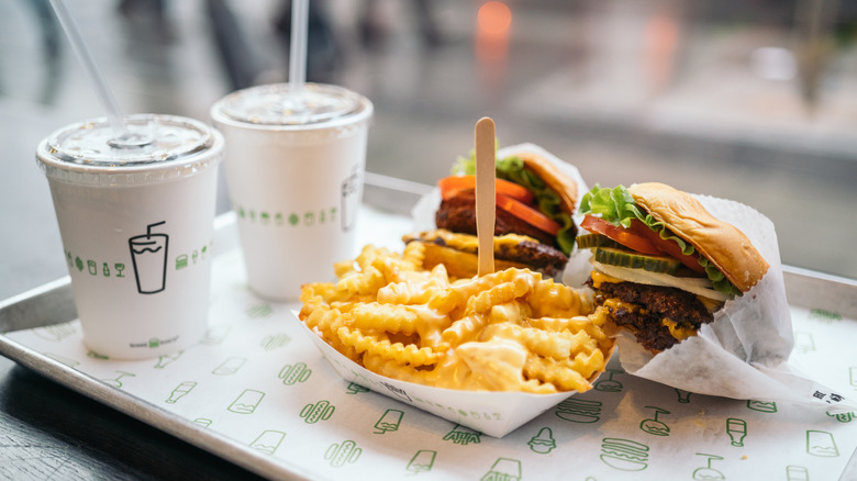Shake Shack meal and drinks