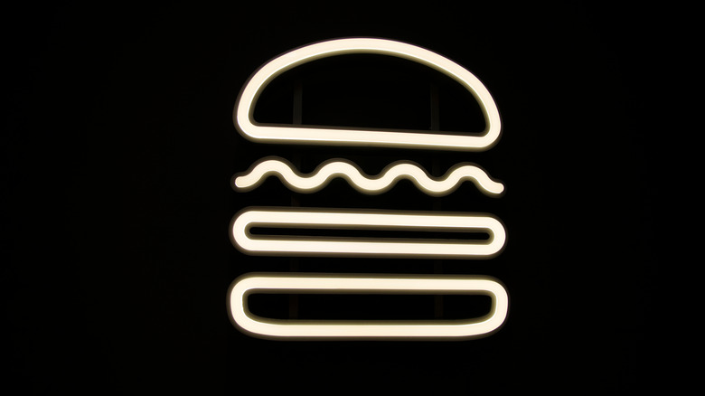 Shake Shack logo in neon 