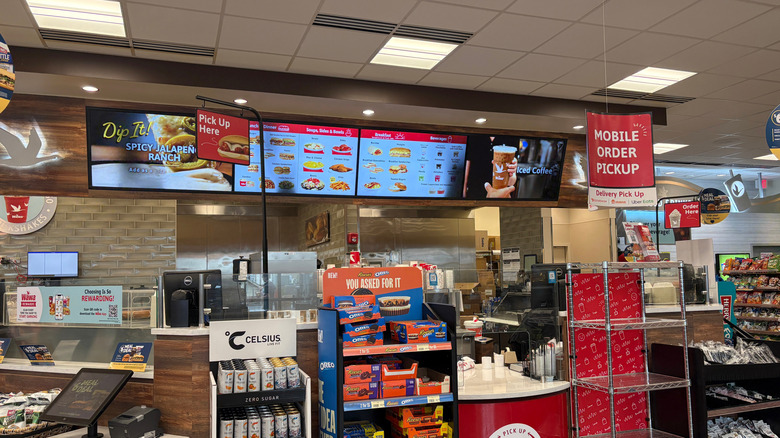 The ordering counter and menu at a Wawa location