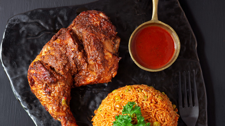 Chicken and rice with shito