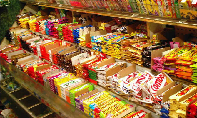 A store candy display