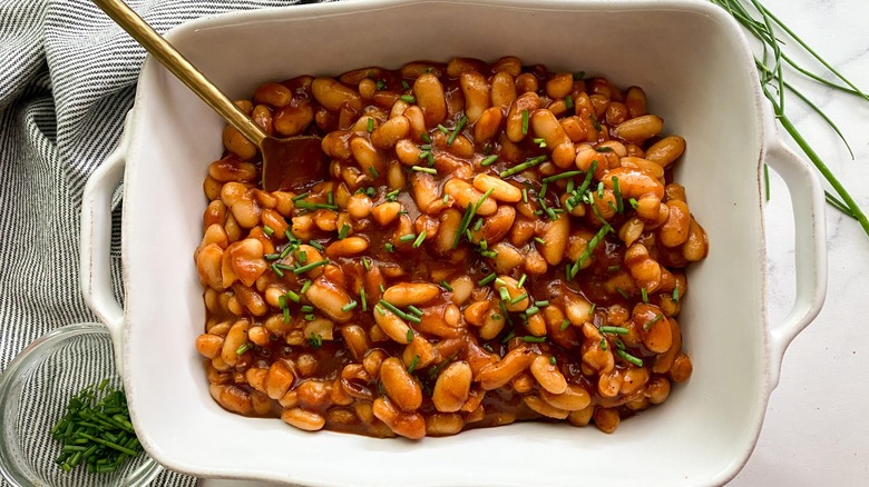 baked beans in baking dish