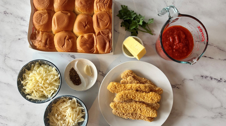 Ingredients for chicken parmesan sliders