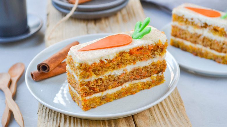 Slices of carrot cake