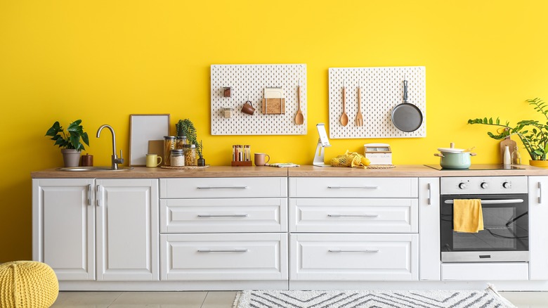 Yellow modern kitchen