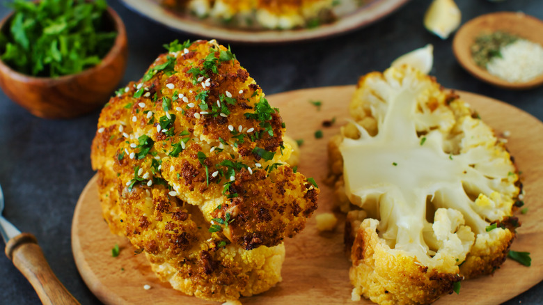 sliced whole roasted cauliflower 