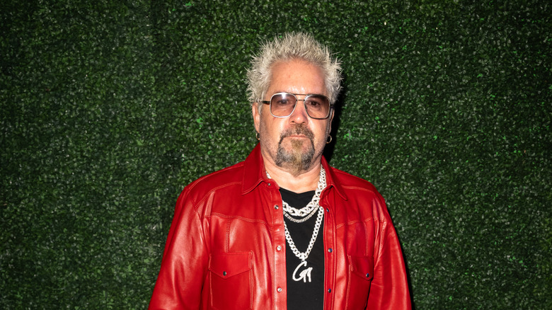 Close up of Guy Fieri on the red carpet