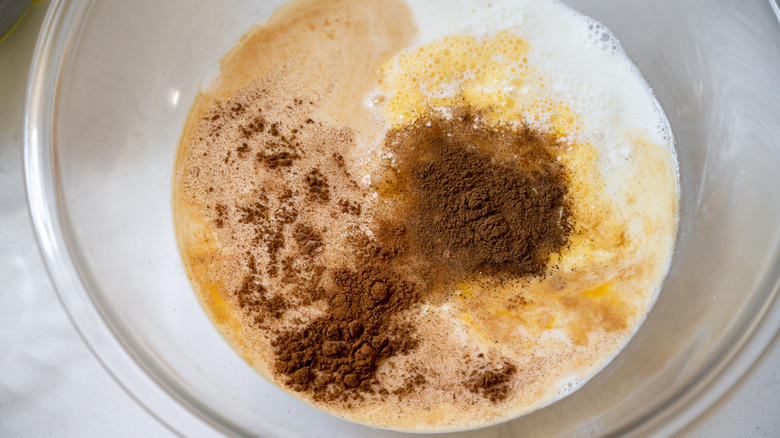 eggs, milk, and spices