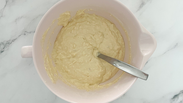 waffle batter in bowl 