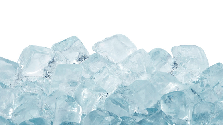 Ice cubes on white background