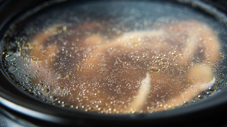 broth in slow cooker