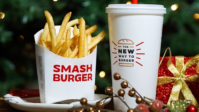 Smashburger fries and drink