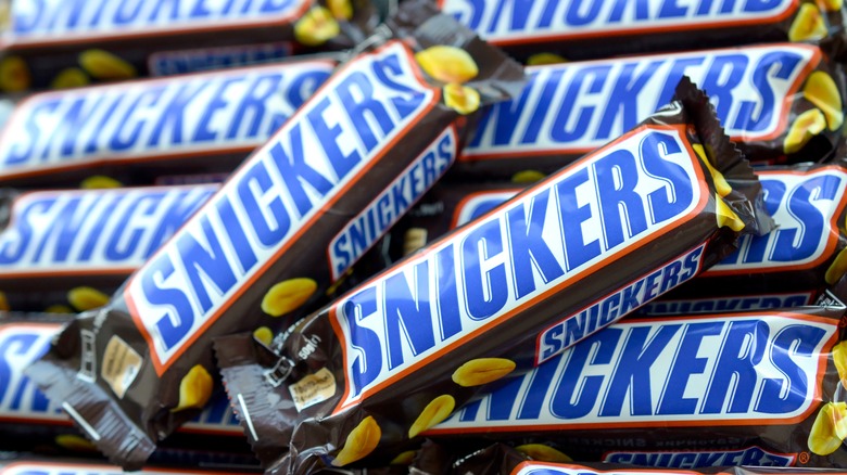 A pile of SNICKERS bars