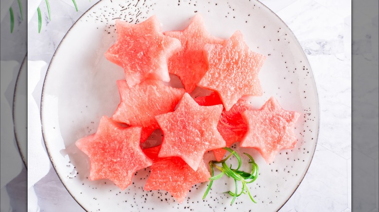 watermelon stars on plate