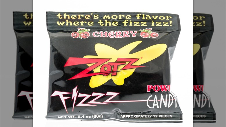 Package of Zotz cherry-flavored fizzy candy