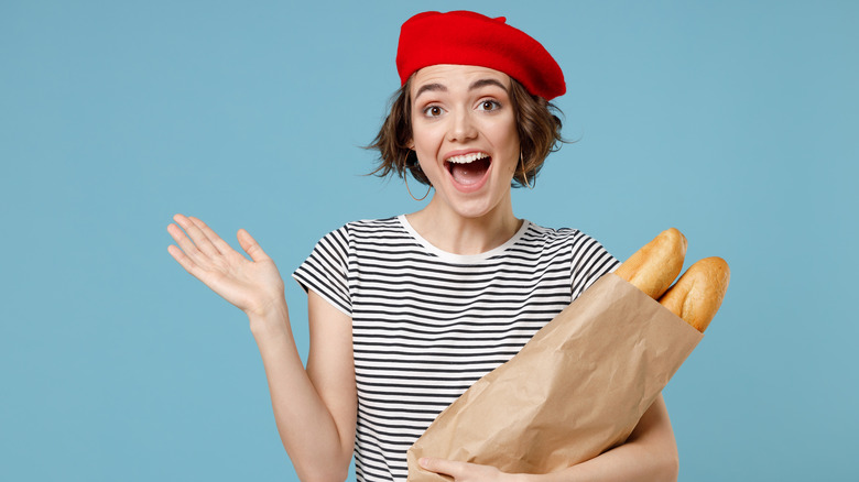 Woman with baguette 
