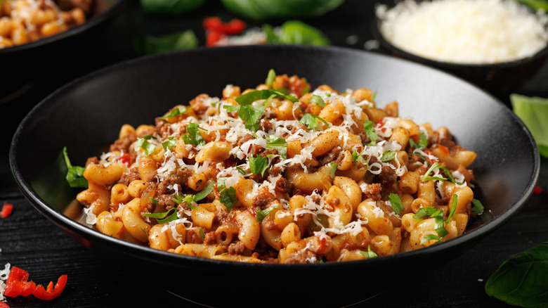 A hearty bowl of cowboy pasta salad