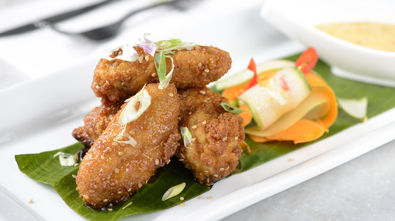 A plate of double fried gator bits