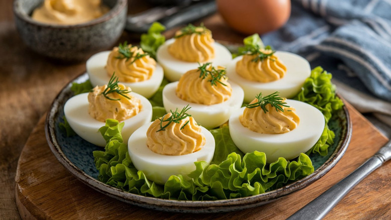 Deviled eggs on a plate