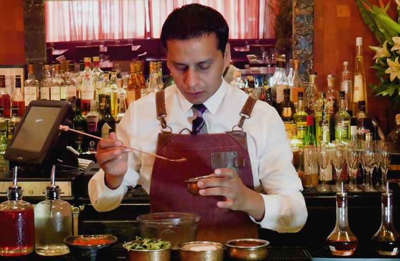 Hemant Pathak of Junoon adds spices into the Mirchi Mary mix