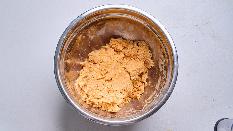 flour and milk combined into a dough