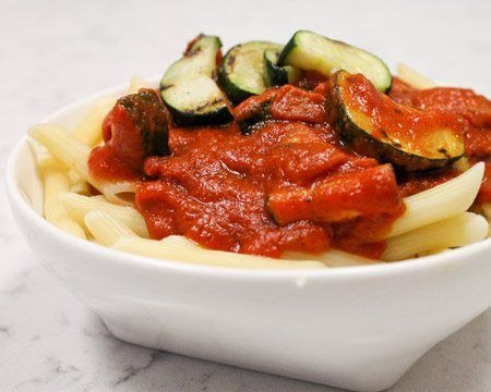 Spicy Tomato Sauce with Sopressata and Charred Zucchini