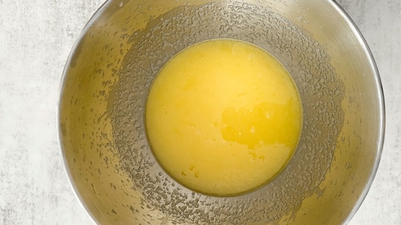 wet ingredients in stand mixer