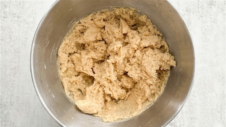 sugar cookie batter in bowl 