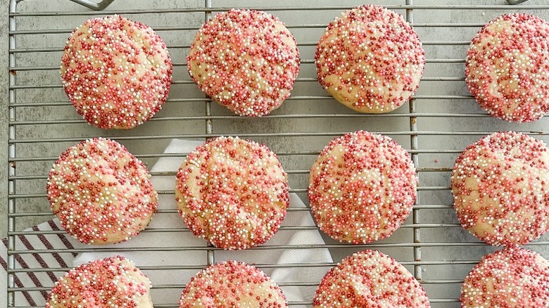 sugar cookies on baking rack