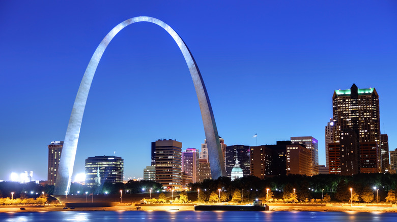 The St. Louis skyline with the Gateway Arch.