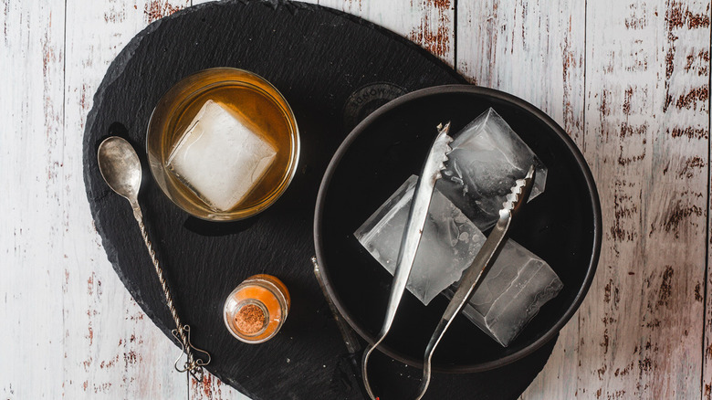 cocktail in glass with ice 