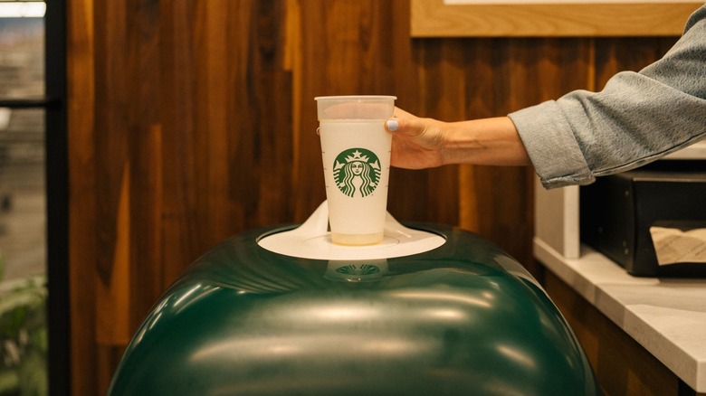 A reusable Starbucks Borrow A Cup