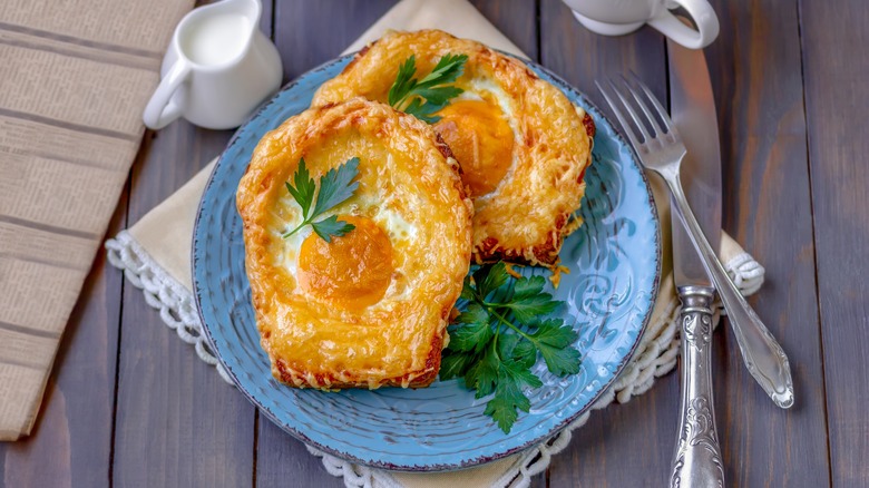 cheesy fried egg on toast