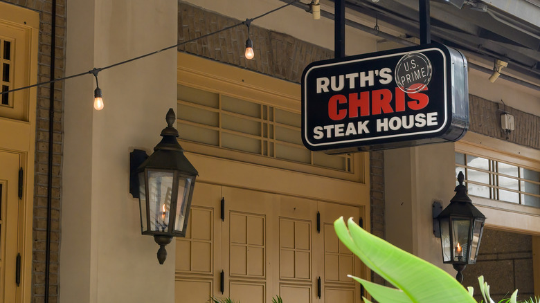 Ruth's Chris Steak House sign outside a restaurant