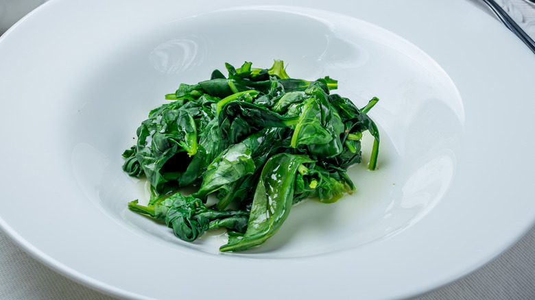 Steamed spinach