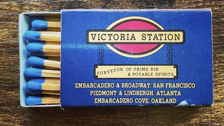 Victoria Station steakhouse matchbook