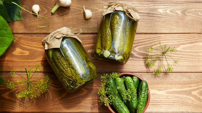 Jars of pickles