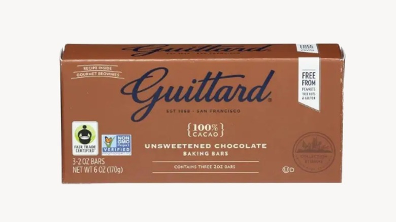 Package of Guittard 100% Cacao Unsweetened Chocolate Baking Bar