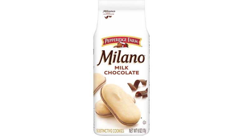 Bag of Pepperidge Farm Milano milk chocolate cookies