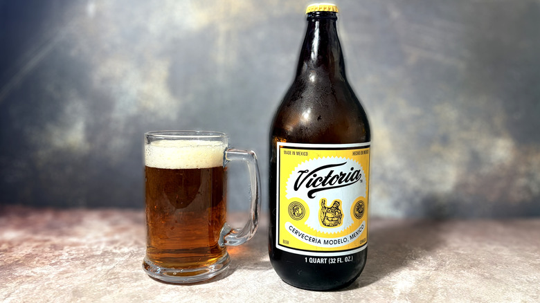 Glass and bottle of Victoria beer
