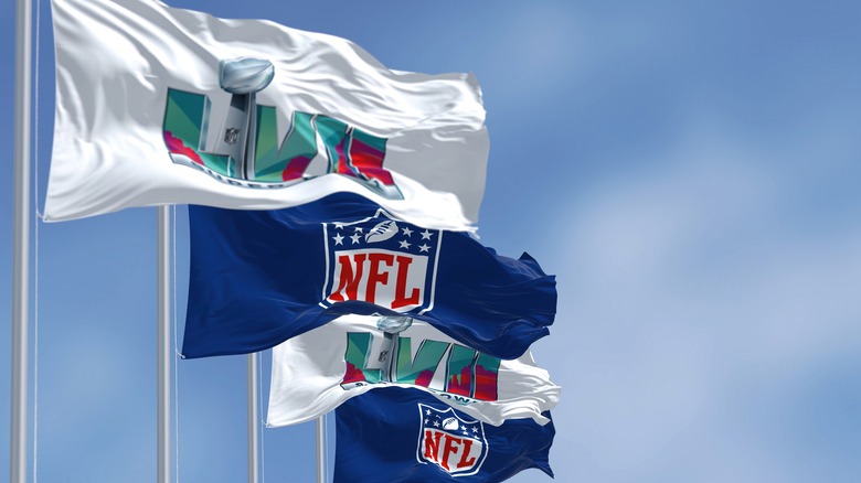 flags with NFL and Super Bowl LVII