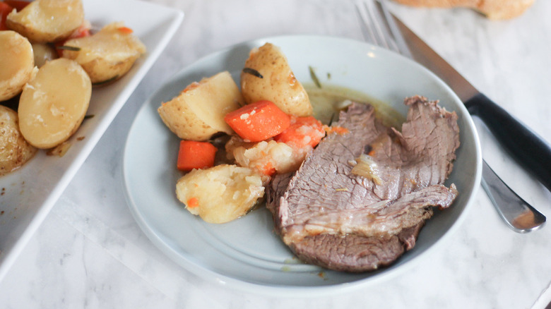 pot roast serving on plate