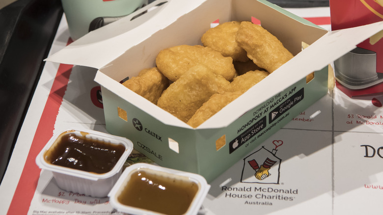 Box of McDonald's nuggets and sauce