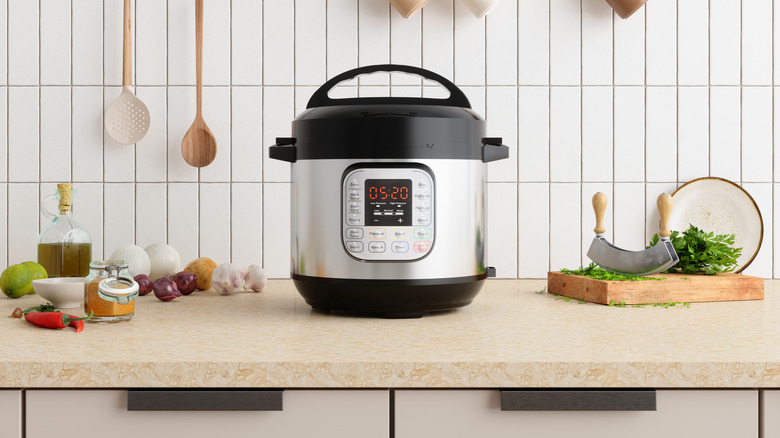 Slow cooker on kitchen counter