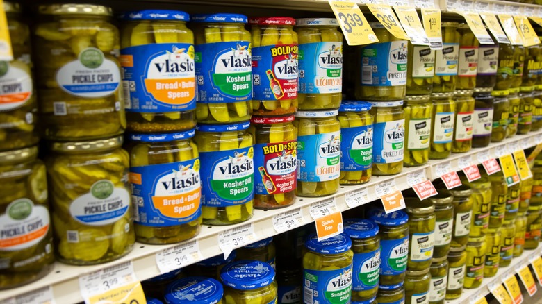 Pickles in a supermarket aisle