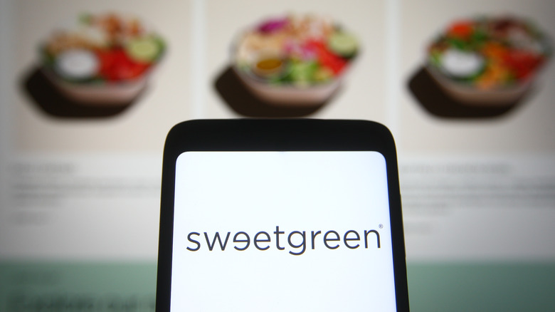 Sweetgreen logo on phone