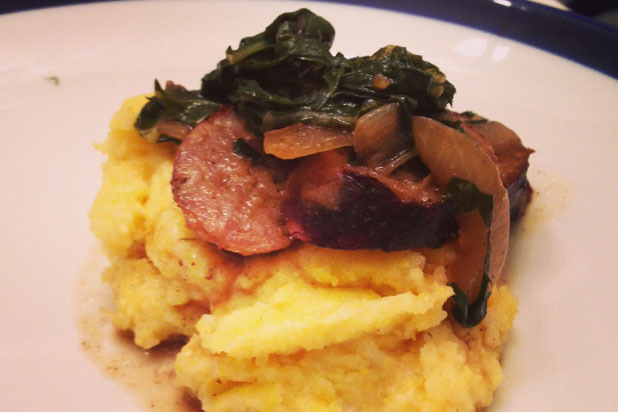 Swiss Chard and Sausage with Polenta